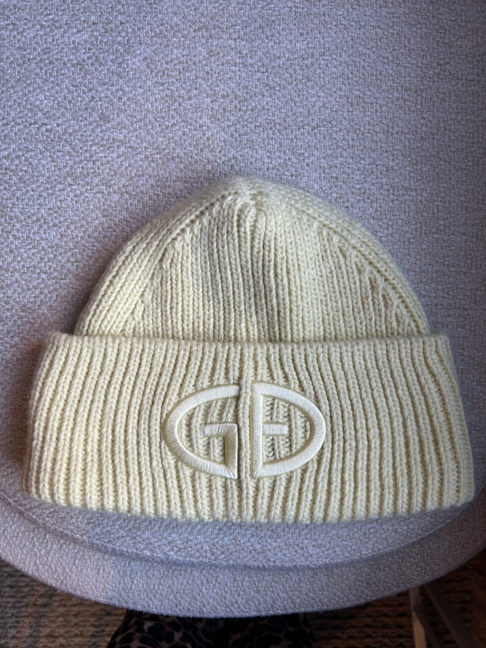 Goldbergh Valerie Wool Blend Beanie in Beige Vanilla (closer to butter yellow)